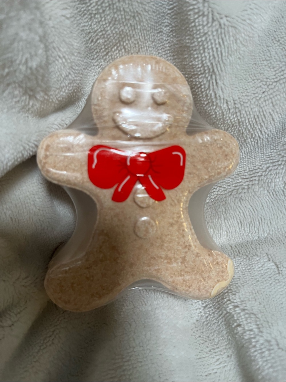 Bath & Body Works Gingerbread Man Bath Bomb - Tan with Red Bow
